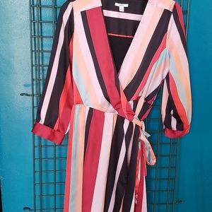 Bar111 satin multicolored wrap dress